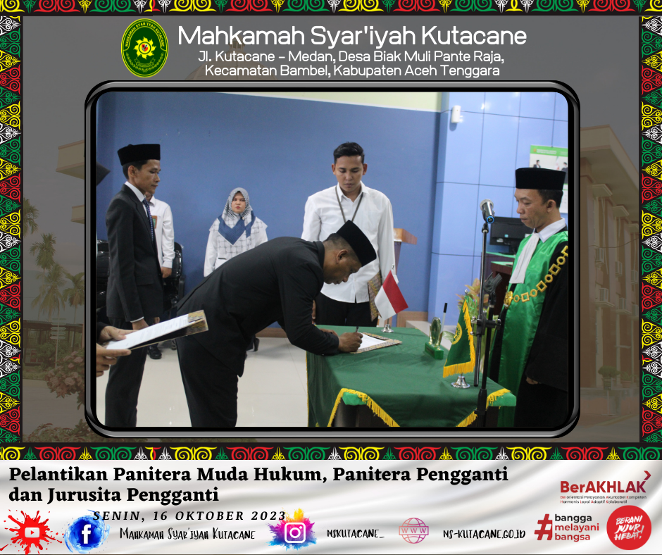 Pelantikan Dan Pengambilan Sumpah Jabatan Panitera Muda Hukum, Panitera ...